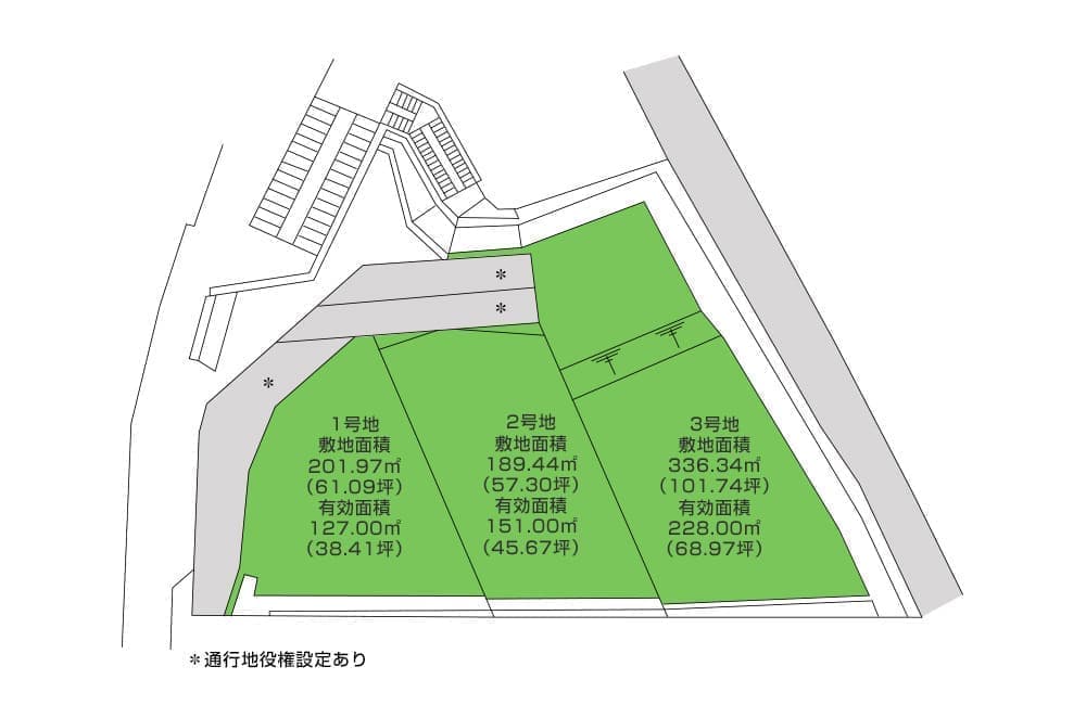分譲地　三島市大宮町全3区画・189.44㎡（57.30坪）〜 